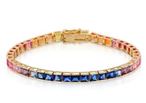 צמיד טניס משובץ ספיר rainbow sapphire tennis braclet